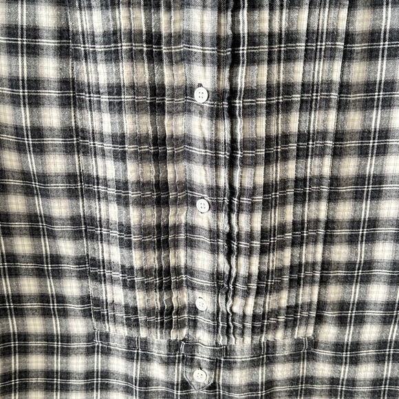 3/$20🌻J Crew 100% Cotton Gray Plaid Flannel Tunic Top - Picture 4 of 16